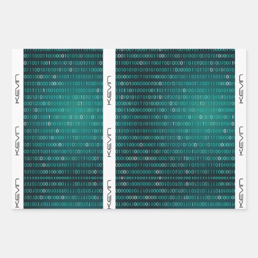 Binaire papierbladen met codenummers inpakpapier vel (Voorkant 3)