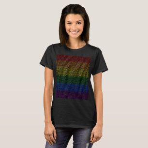 Binaire regenboog t-shirt