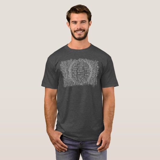 Binaire Sphere Computer Programmer Coder Geek T-shirt (Voorkant volledig)