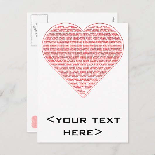Binaire Valentijn Briefkaart (Voorkant / Achterkant)