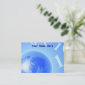 Binaire Wereldbol Achtergrond, Jouw naam hier Visitekaartje (Staand voorkant)