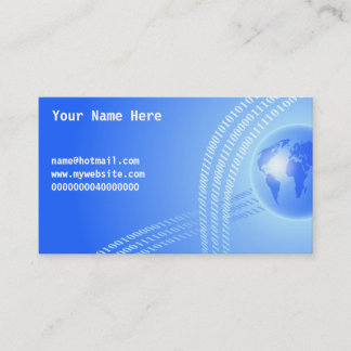 Binaire Wereldbol Achtergrond, Jouw naam hier, Visitekaartje