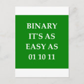 binaire wiskunde briefkaart (Voorkant)