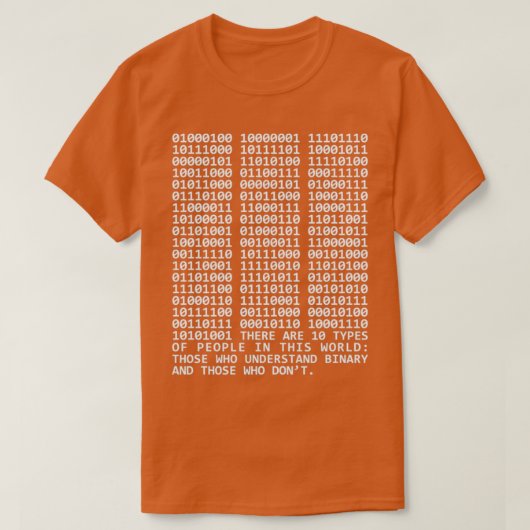 Binaire wiskunde er zijn 10 soorten mensen t-shirt (Design voorkant)