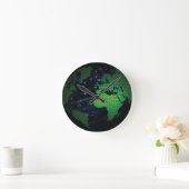 Binaire World Earth Wereldbol Wall Clock Ronde Klok (Huis)