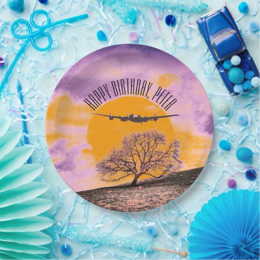 Binaire Zonnesettekst vliegtuigstructuur Papieren Bordje (Feest)