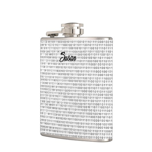 Binaire zwarte witte strepen van de Code Heupfles (Links)