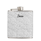 Binaire zwarte witte strepen van de Code Heupfles (Voorkant)