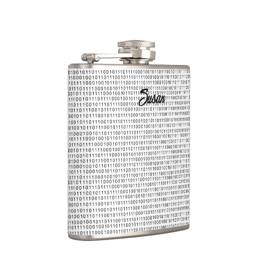 Binaire zwarte witte strepen van de Code Heupfles (Rechts)