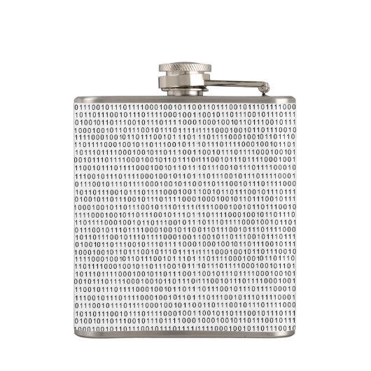 Binaire zwarte witte strepen van de Code Heupfles (Achterkant)