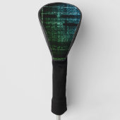 Binary Bliss Zwart en Groen Golfheadcover (Voorkant)
