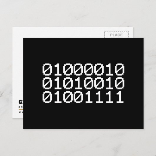 BINARY BRO BRIEFKAART (Voorkant / Achterkant)