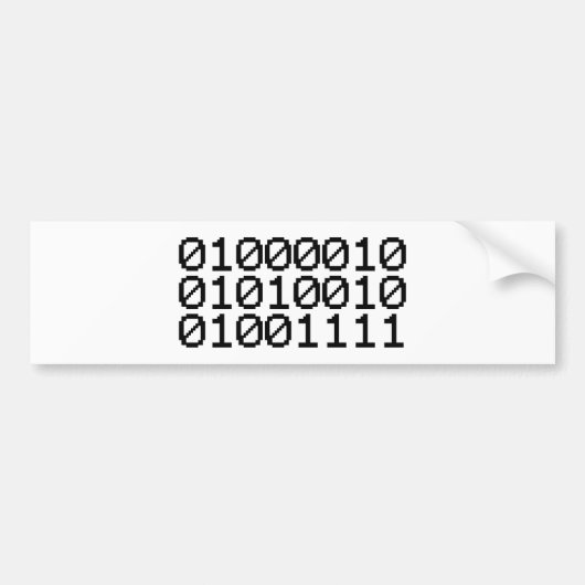 BINARY BRO BUMPERSTICKER (Voorkant)