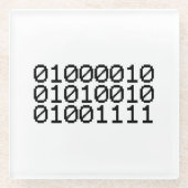 BINARY BRO GLAZEN ONDERZETTER (Voorkant)