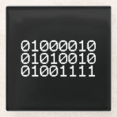 BINARY BRO GLAZEN ONDERZETTER (Voorkant)