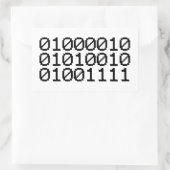 BINARY BRO RECHTHOEKIGE STICKER (Tas)