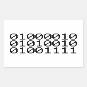 BINARY BRO RECHTHOEKIGE STICKER