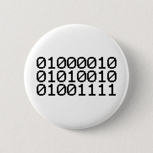 BINARY BRO RONDE BUTTON 5,7 CM (Voorkant)