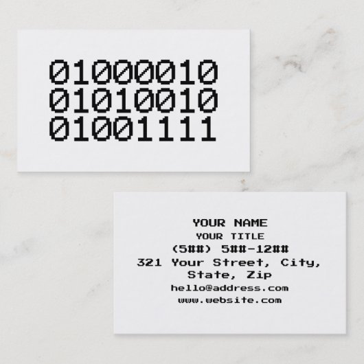 BINARY BRO VISITEKAARTJE (Voorkant / Achterkant)