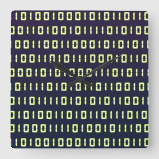 Binary Code Clock Vierkante Klok (Voorkant)
