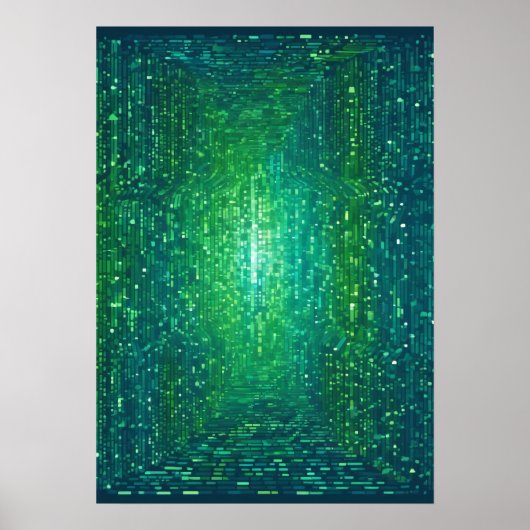 Binary Code Netwerk Programmeur Ontwikkelaar Stick Poster (Voorkant)