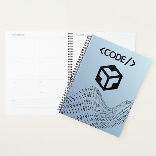 Binary code Spiral Planner– Modern Design Planner (Display)