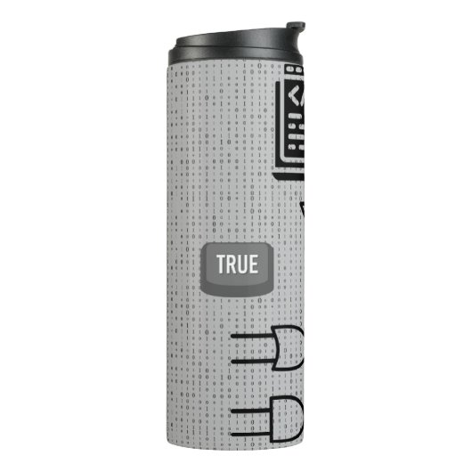 Binary Code Thermal Tumbler – Modern Tech Design Thermosbeker (Gedraaid links)