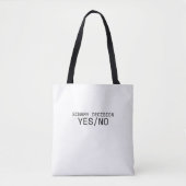 Binary Decision Yes No Minimalist Canvas Tote Bag (Voorkant)