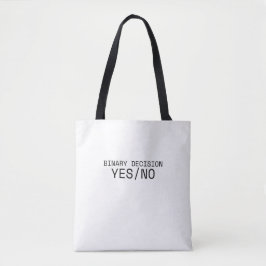 Binary Decision Yes No Minimalist Canvas Tote Bag