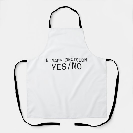 Binary Decision Yes No Minimalist Industrial Apron Schort (Voorkant)