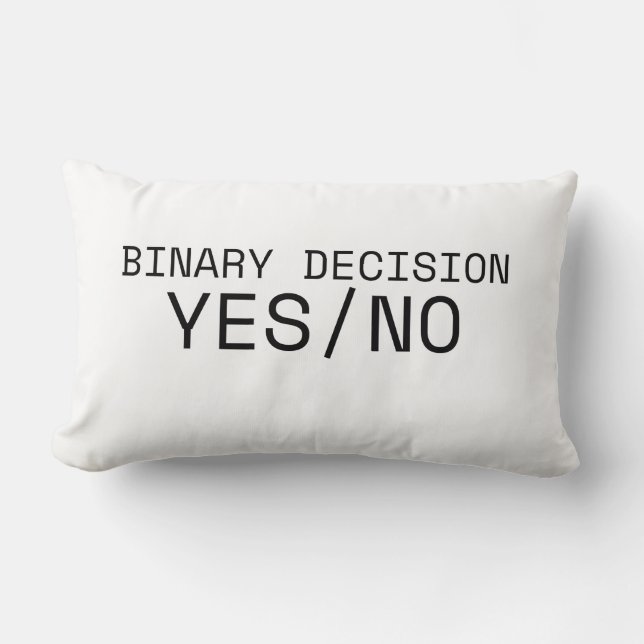 Binary Decision Yes No Minimalist Industrial  Kussen (Voorkant)