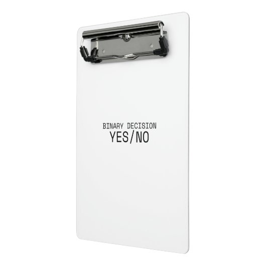 Binary Decision Yes No Minimalist Industrial  Mini Klembord (Angled2)