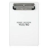Binary Decision Yes No Minimalist Industrial  Mini Klembord (Voorkant)