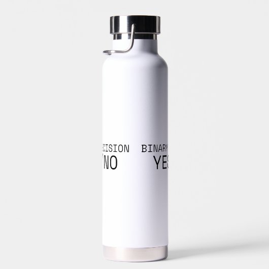 Binary Decision Yes No Minimalist Insulated Bottle Waterfles (Rechts)