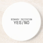 Binary Decision Yes No Minimalist Typewriter Zandsteen Onderzetter<br><div class="desc">Protect your surface, define your choice. Sandstone coaster with high-contrast typewriter typography to keep your workspace clean and your logic uninterrupted.</div>