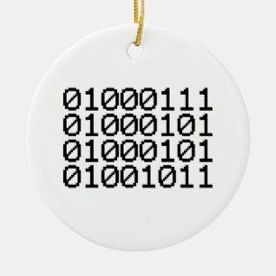 BINARY GEEK KERAMISCH ORNAMENT