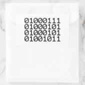 BINARY GEEK RECHTHOEKIGE STICKER (Tas)