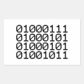BINARY GEEK RECHTHOEKIGE STICKER (Voorkant)