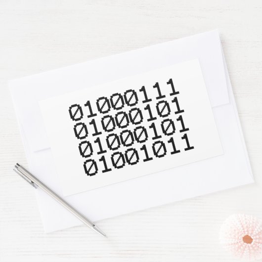 BINARY GEEK RECHTHOEKIGE STICKER (Envelop)