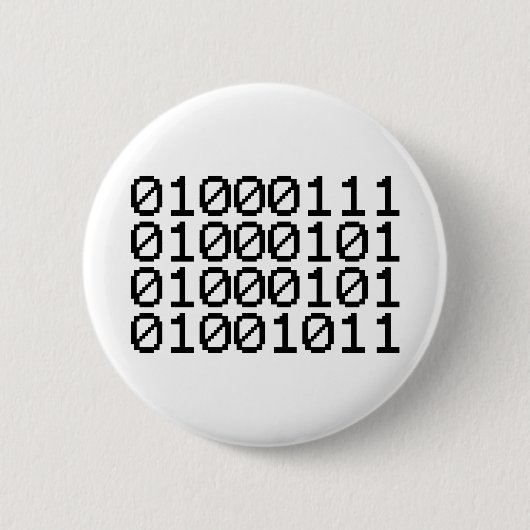 BINARY GEEK RONDE BUTTON 5,7 CM (Voorkant)