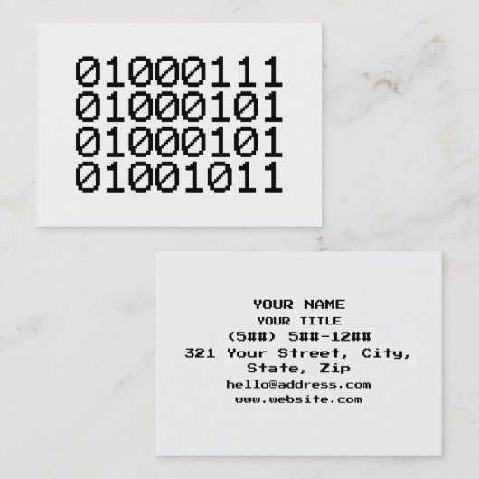 BINARY GEEK VISITEKAARTJE (Voorkant / Achterkant)