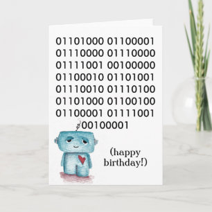 Binary Happy Birthday-kaart Kaart