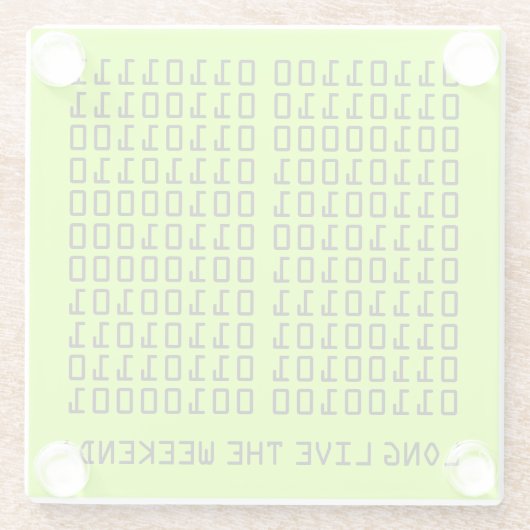 Binary Lang leve het weekend! Glazen Onderzetter (Achterkant)