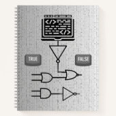 Binary Logic Spiral Notebook – Modern Design  Notitieboek (Voorkant)