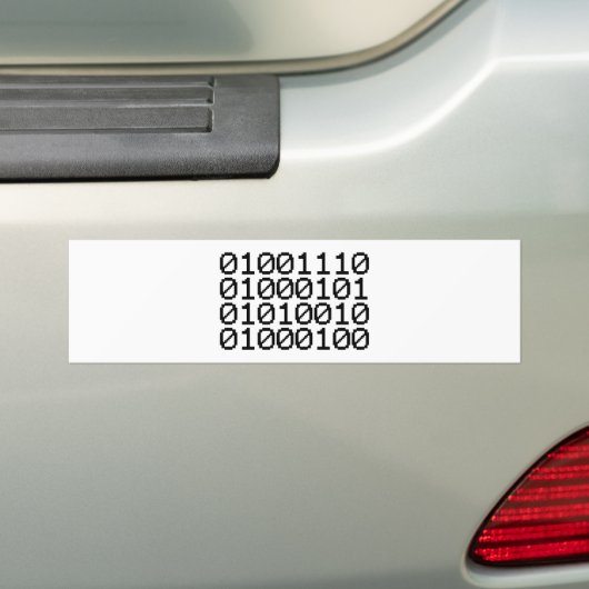 BINARY NERD BUMPERSTICKER (Op auto)