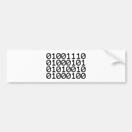 BINARY NERD BUMPERSTICKER (Voorkant)