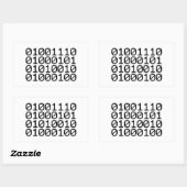 BINARY NERD RECHTHOEKIGE STICKER (Vel)