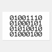 BINARY NERD RECHTHOEKIGE STICKER (Voorkant)