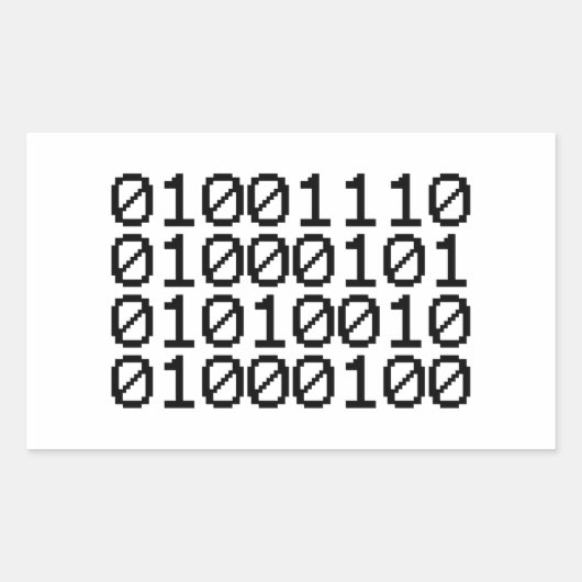 BINARY NERD RECHTHOEKIGE STICKER (Voorkant)