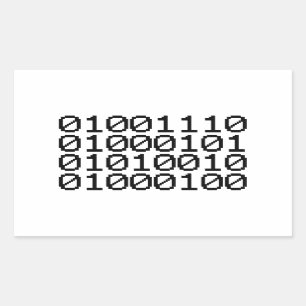 BINARY NERD RECHTHOEKIGE STICKER